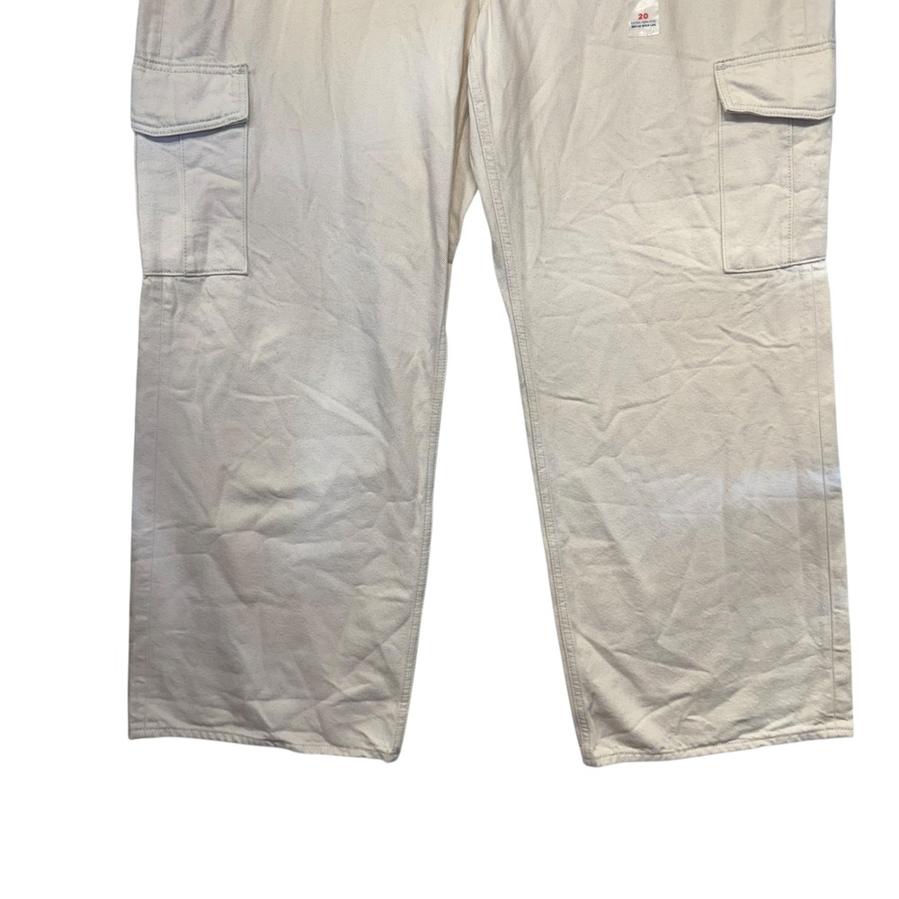 Sky-Hi Wide Leg Cargo Pants Cream Off White Speckled Extra High Rise 20 NEW - Picture 4 of 13